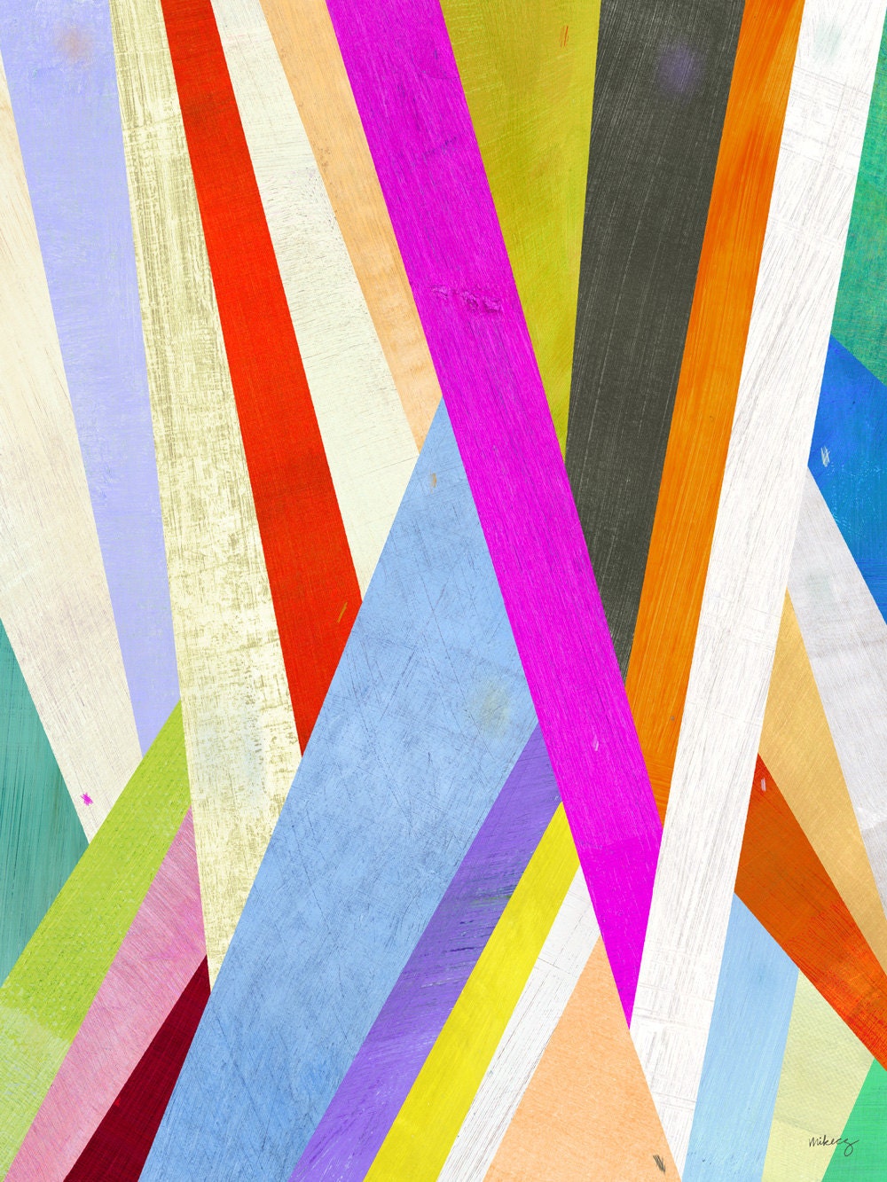 Diagonal Abstract Print 12"x16"