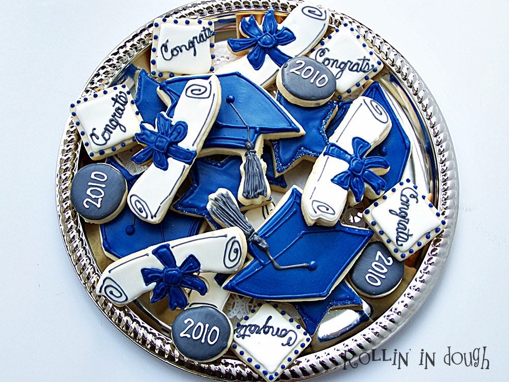 Graduation Cookies - Graduation Cap, Diploma  1 Dozen