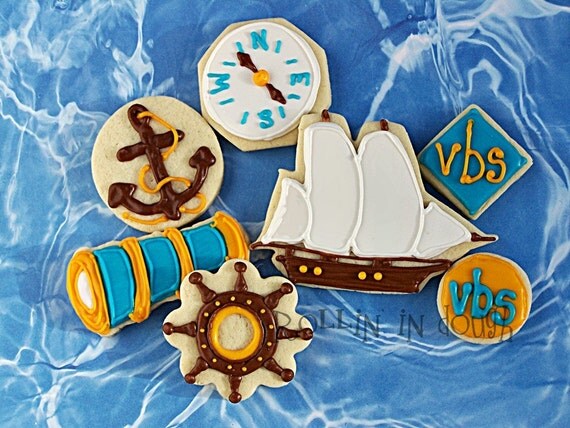 Pirate Cookies / Nautical Cookies  14 Cookies