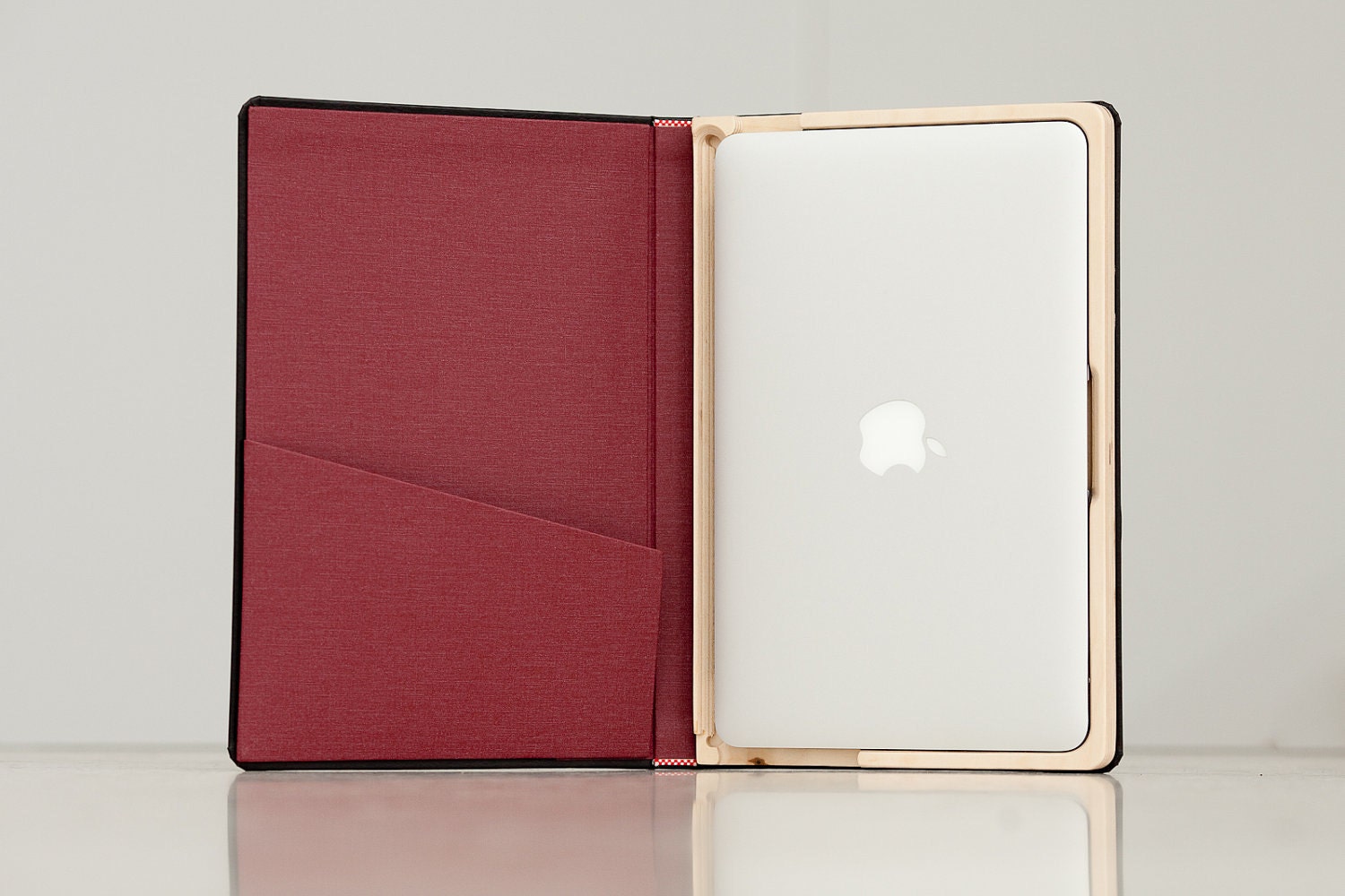 The Cartella for MacBook Air Moleskine Case-13 inch Cranberry Ships Priority Mail