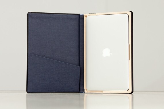 The Cartella for MacBook Air Moleskine hard case-13 inch Deep Blue Ships Priority Mail