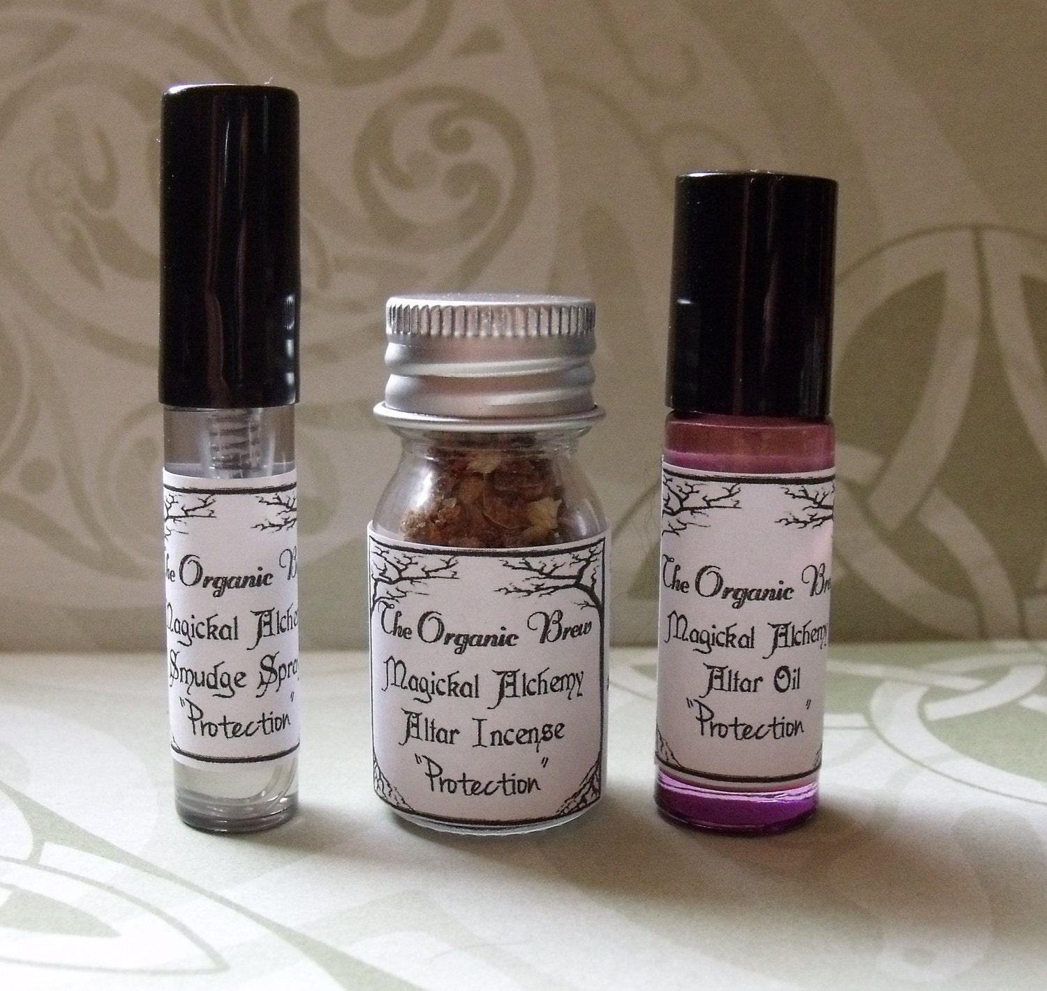 Magickal Alchemy Altar Set Oil, Incense and Smudge Spray for Protection During Spells