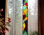 Ablaze with color Stunning stained glass Panel the perfect WEDDING GIFT suncatcher decorative arts