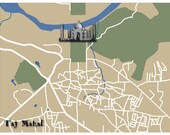 taj mahal 8x10 road map memory piece dream vacation