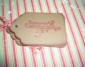 Christmas Gift Tags - Peppermint Candy Canes - Set of Six