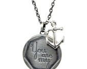 Sterling charm necklace - You Are My Anchor