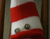 Great Gift: Custom, unique, hand-stitched sock monster stuffed creature doll. You choose the color scheme.