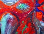 Original Large Painting SEA HORSE Fantasy Whimsical Fine Art