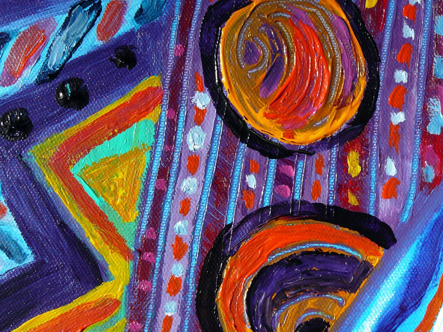 Original Abstract Painting Multicolored Thick Texture Ready to Hang Gallery Canvas Contemporary Fine Art