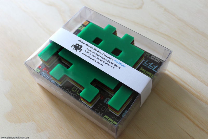 Invader Dudes from Outer Space Acrylic Coasters