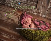 Rose Pink Hatchling Turtle with bow- The Original Cuddle Critter Cape Set  - Newborn Photography Prop