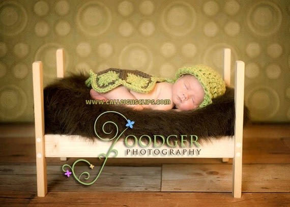 The Original Crochet Hatchling Turtle Cuddle Critter Cape Set  NB Photo Prop