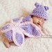 Instant Download Crochet Pattern - No 14 Butterfly - Cuddle Critter Cape Set - Newborn Photography Prop