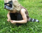 Raccoon Mask and Tail Costume