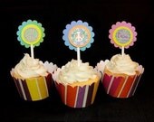 Peace Sign Cupcake Toppers for Girl's Teen or Tween  Birthday party