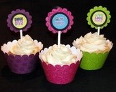 Dance Cupcake Toppers for a Dance Birthday Party or Dance Event Pink Purple Green