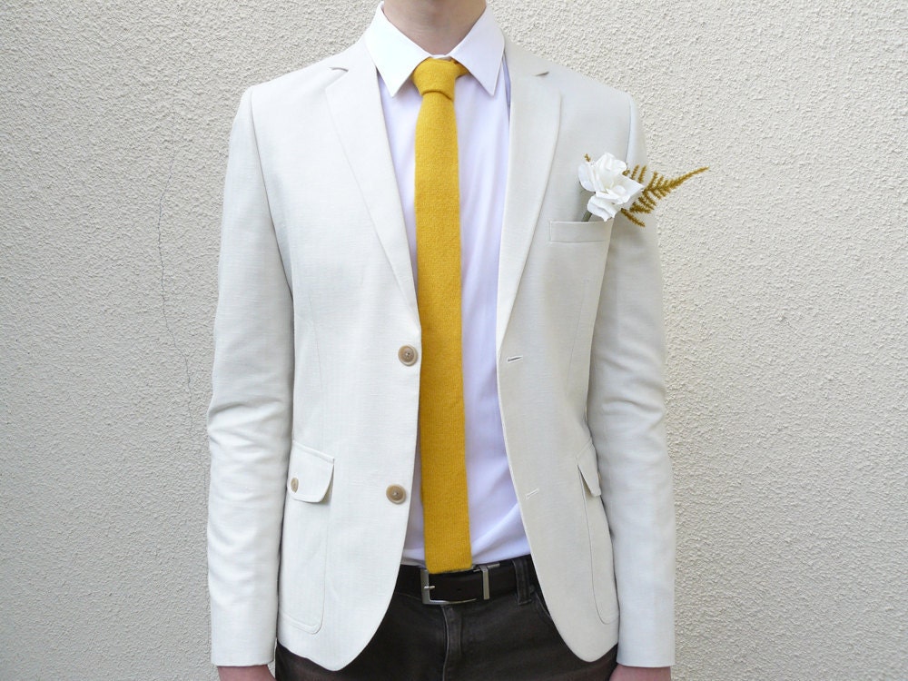Yellow Knit Tie - MADE TO ORDER - vKnit