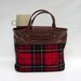 Mid Century Picnic Tote by Thermos - Red Black Tartan Plaid Retro Picnic Bag and Sandwich Box