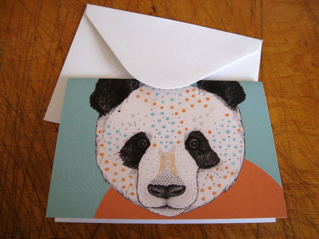 Polkadot Panda // Greeting Card