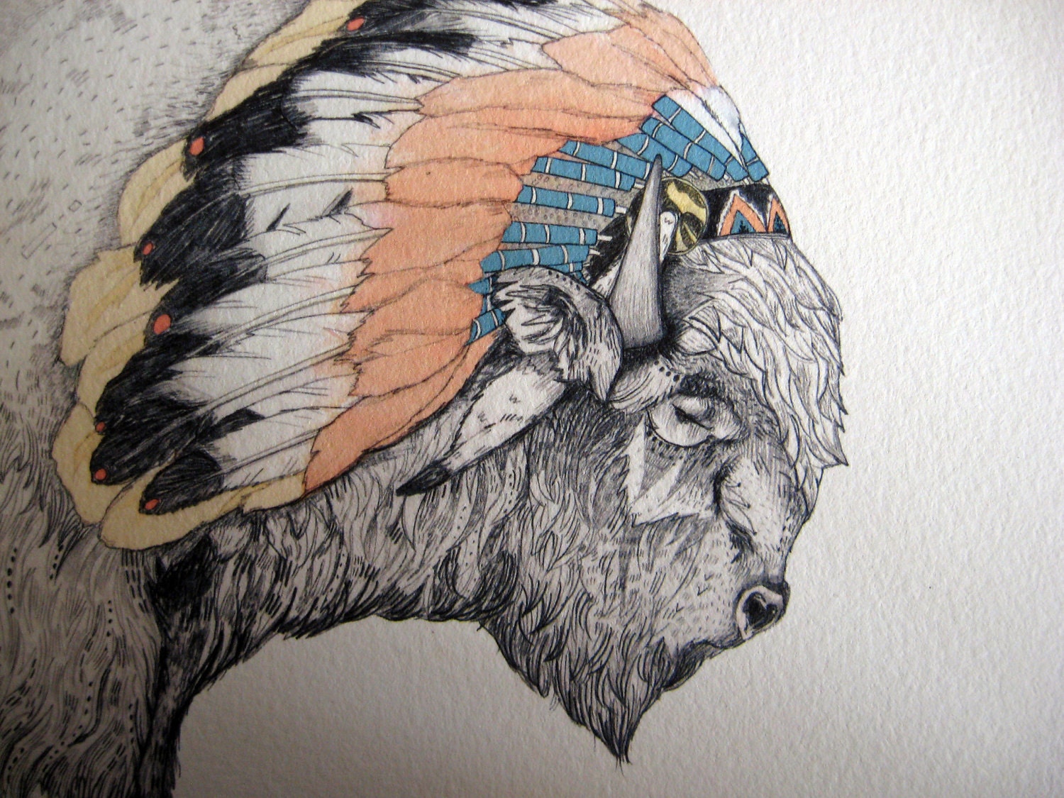 White Bison // A4 print