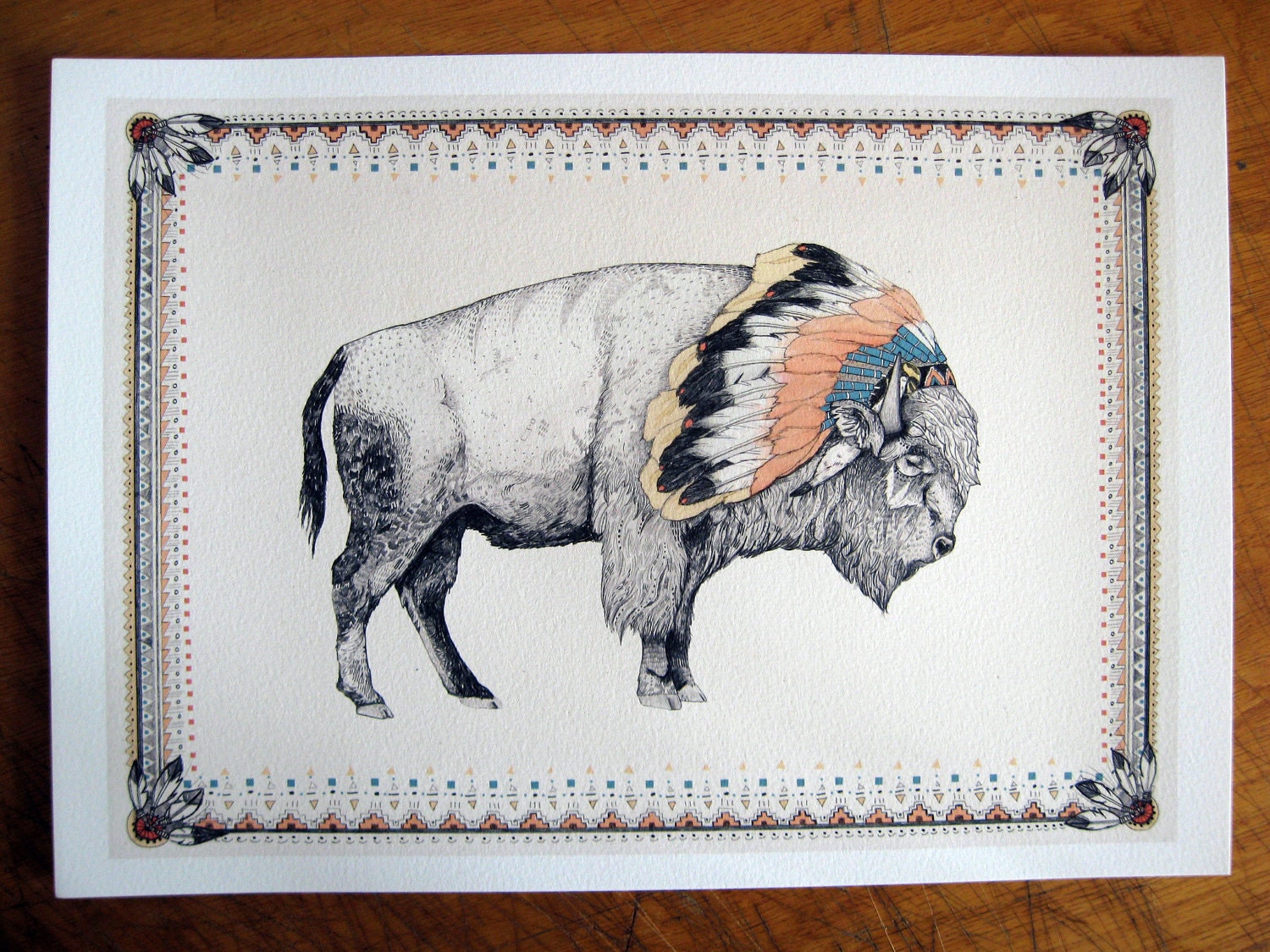 White Bison // A4 print