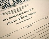 Custom Marriage Certificate Poster