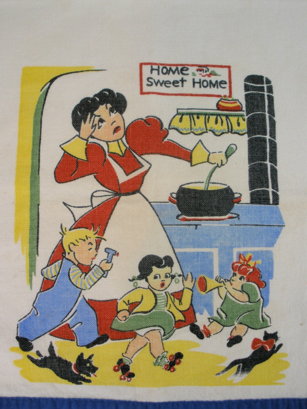 Vintage "Home Sweet Home" Tea Towel