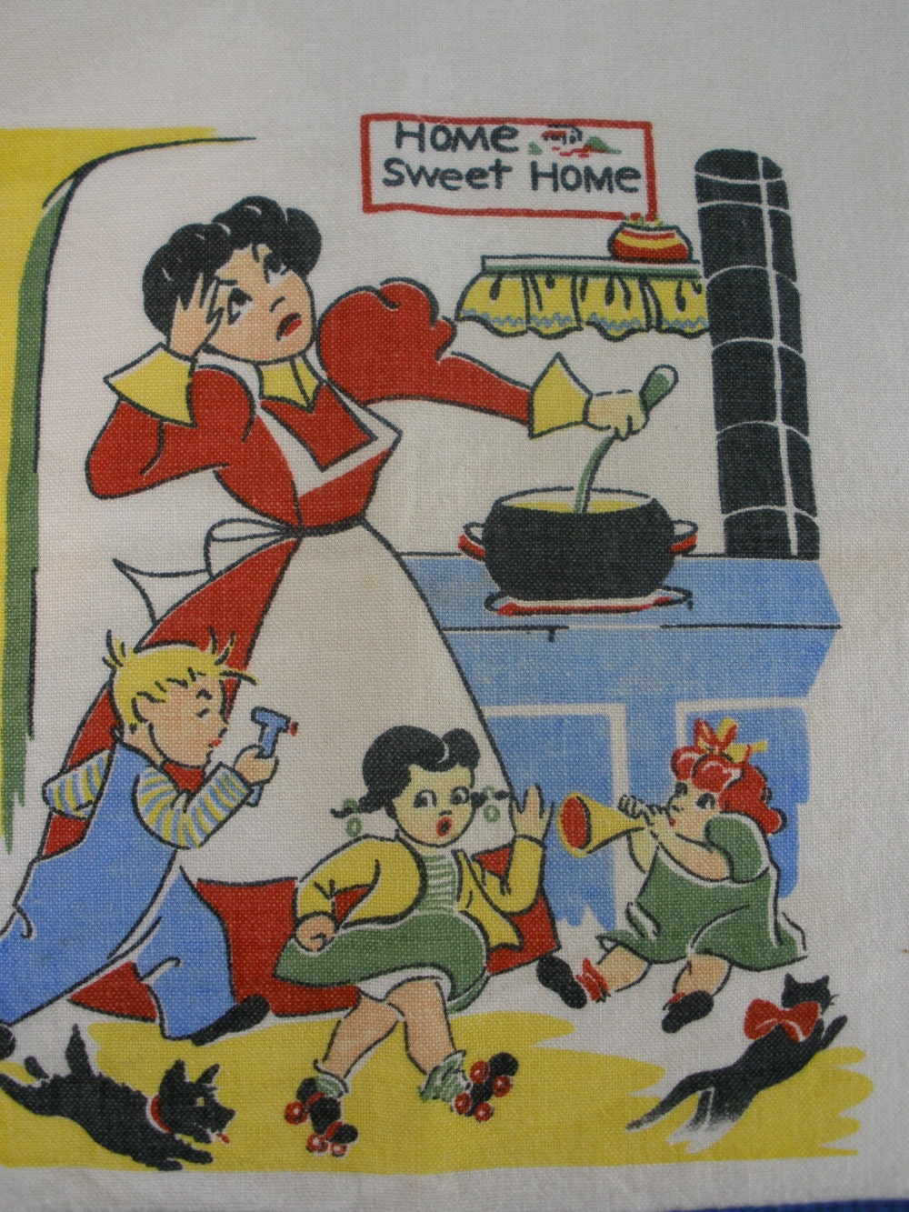Vintage "Home Sweet Home" Tea Towel