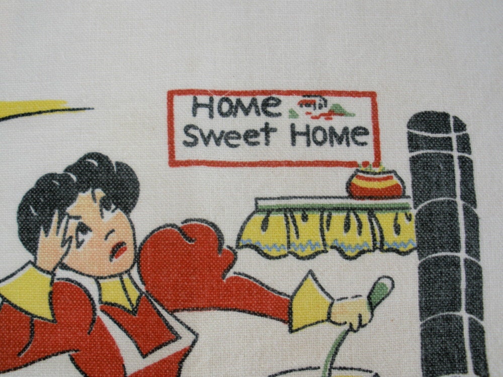 Vintage "Home Sweet Home" Tea Towel
