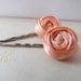 Peach Rosette Hairpins