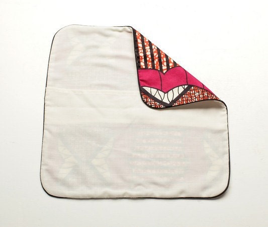 African Wax Print Pillow Cover (Bisou Ivory)