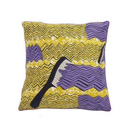 African Wax Print Pillow Cover (Raffy Natural)