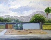 Palm Springs Mid Century Home Series, Oil Painting By Dean Nielson