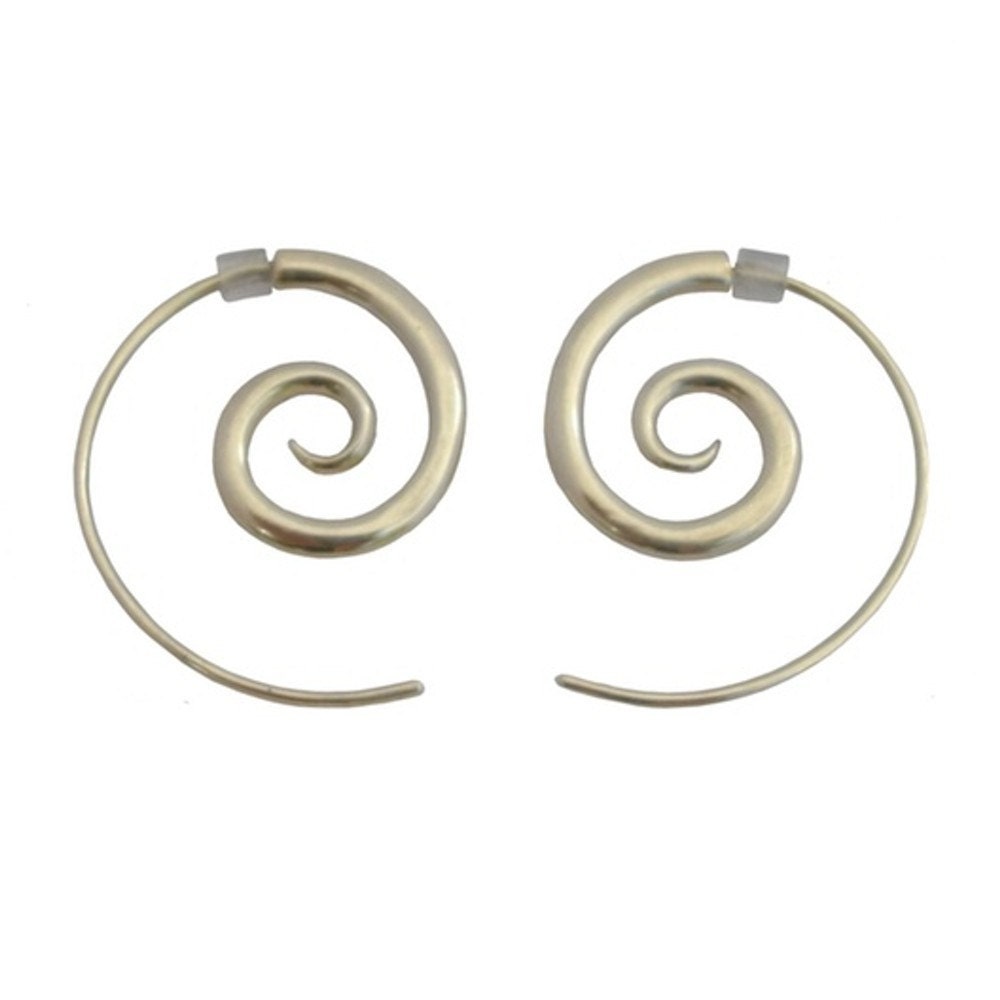 Spiral Sterling Silver Earrings (Medium)