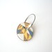 SUMMER SALE 20% OFF - Geometric triangles pine wood hand painted keychain with stainles steel cable wire