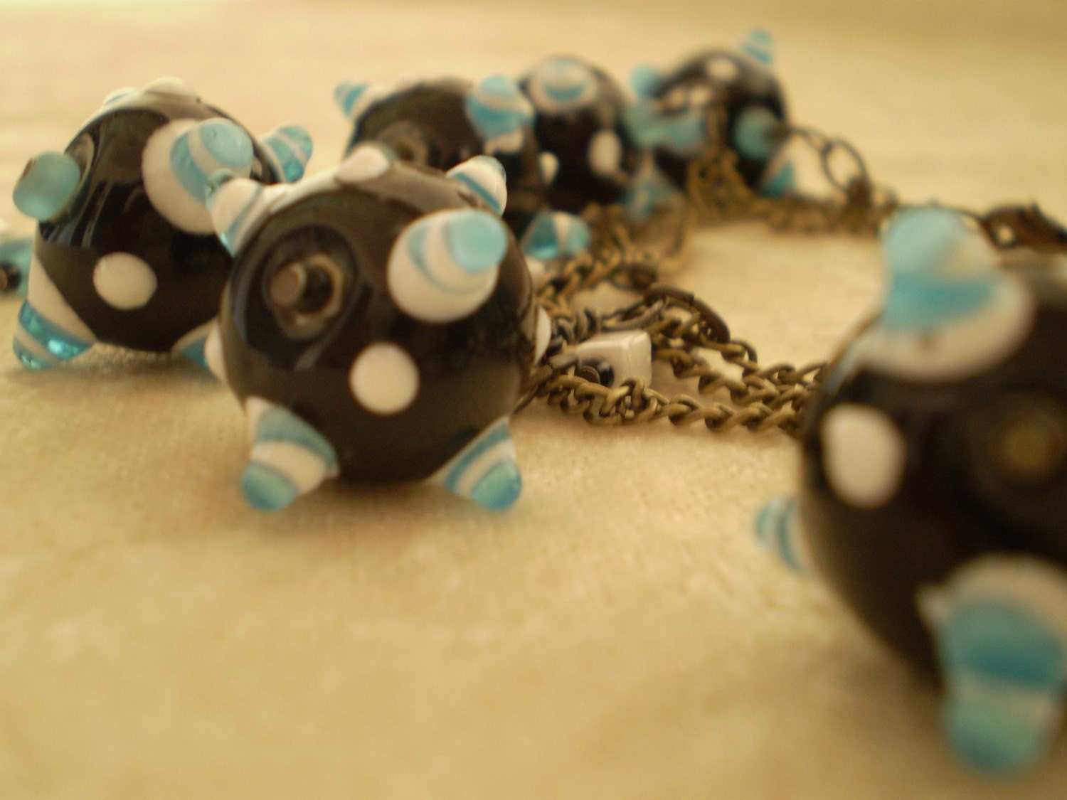 beaded three strand bracelet with FREE matching earrings FREE shipping