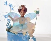 Winter Flower Fairy Paper Doll on Trinket Box
