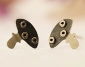 MUSHROOM Stud Earrings Sterling Silver Mini Zoo series
