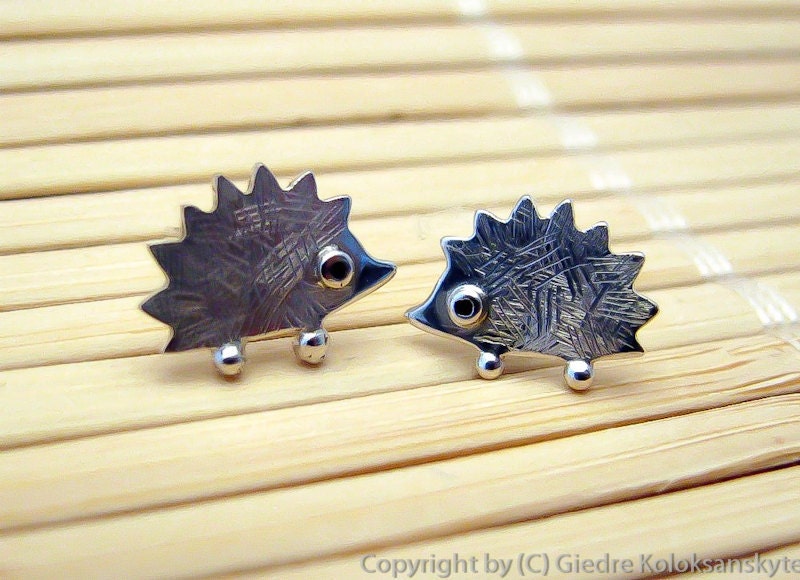 HEDGEHOG Stud Earrings Sterling silver Mini Zoo