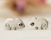 CHAMELEON Stud Earrings Sterling Silver Mini Zoo series