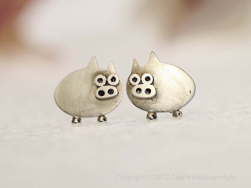 PIGLET Sterling Silver Stud Earrings Mini Zoo