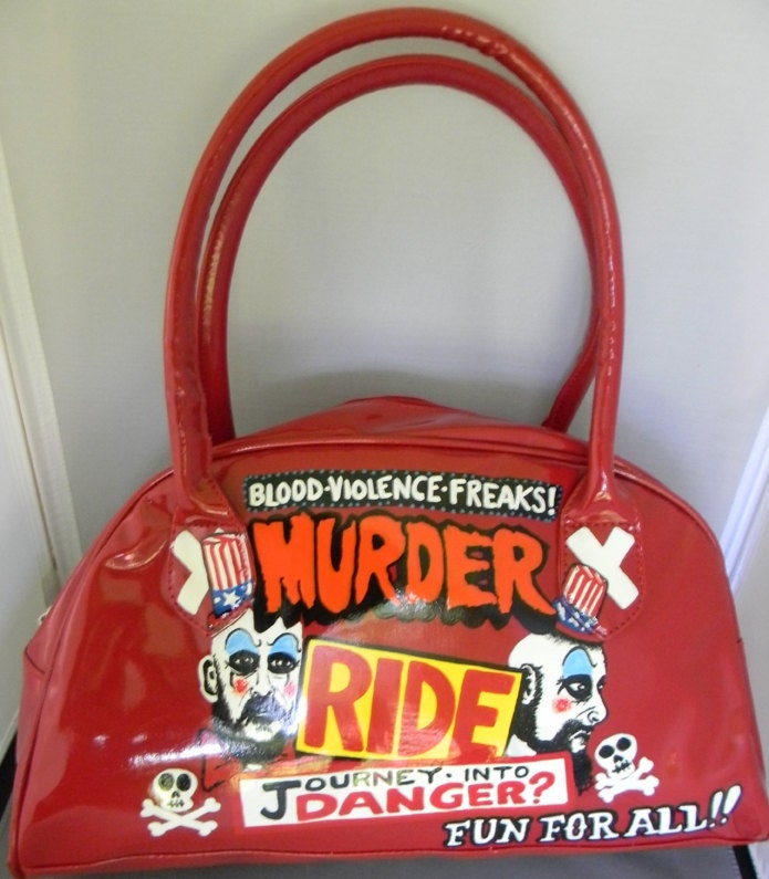 captain spauldings murder ride hand painted handbag