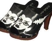 bride of frankenstein hand painted shoes