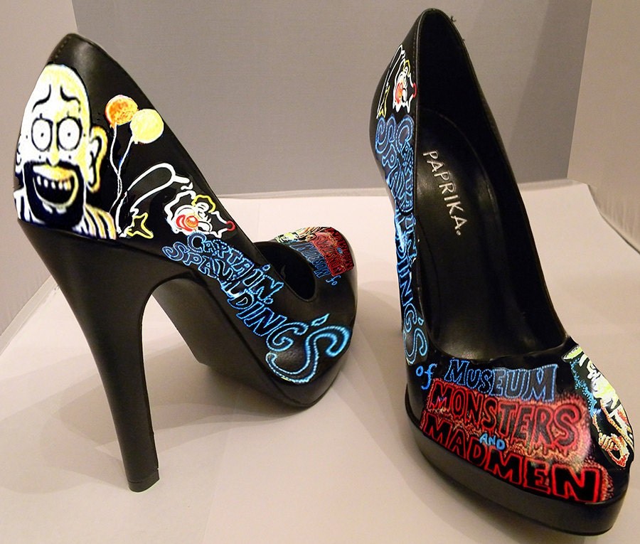 captain spauldings museum of monsters and madmen hand painted shoes