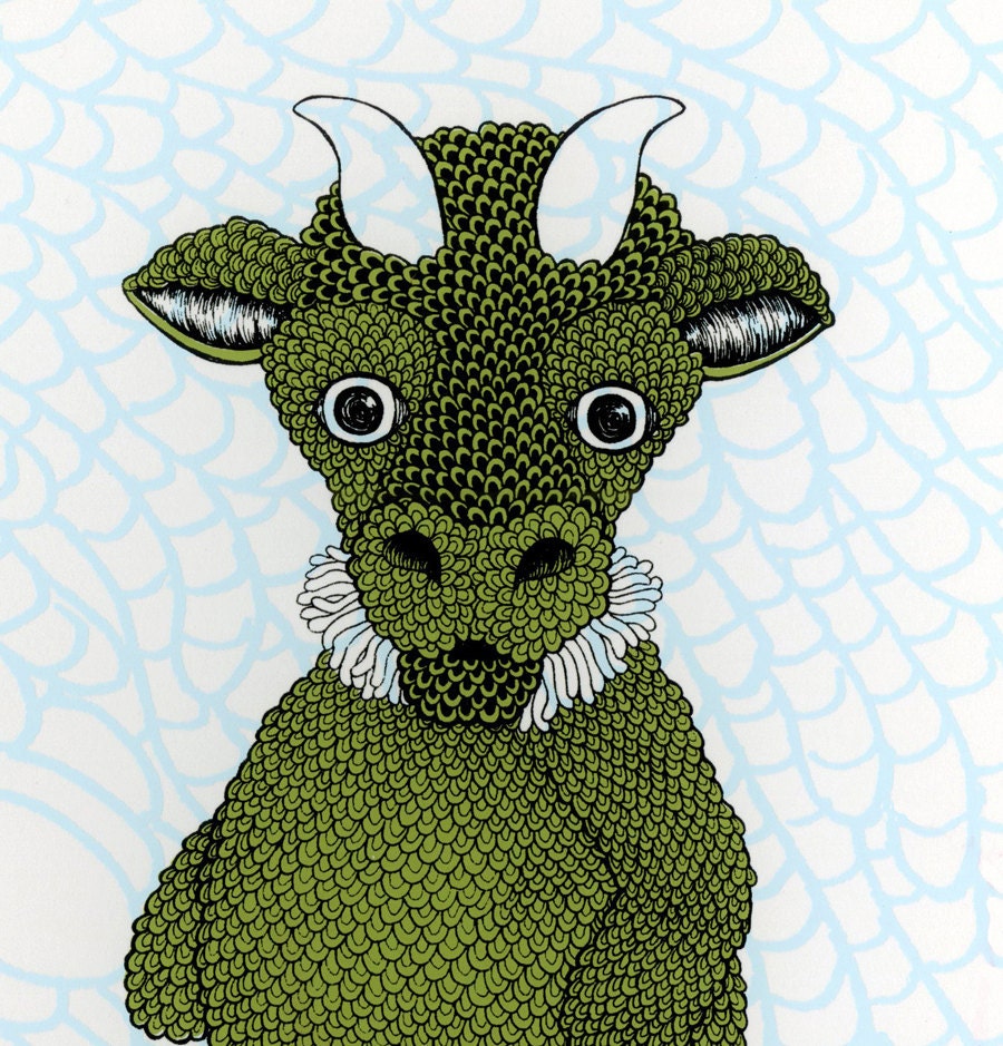 Baby Calf Screenprint 8x10