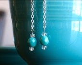 Ive Got Sunshine dangle earrings turquoise faceted Czech glass