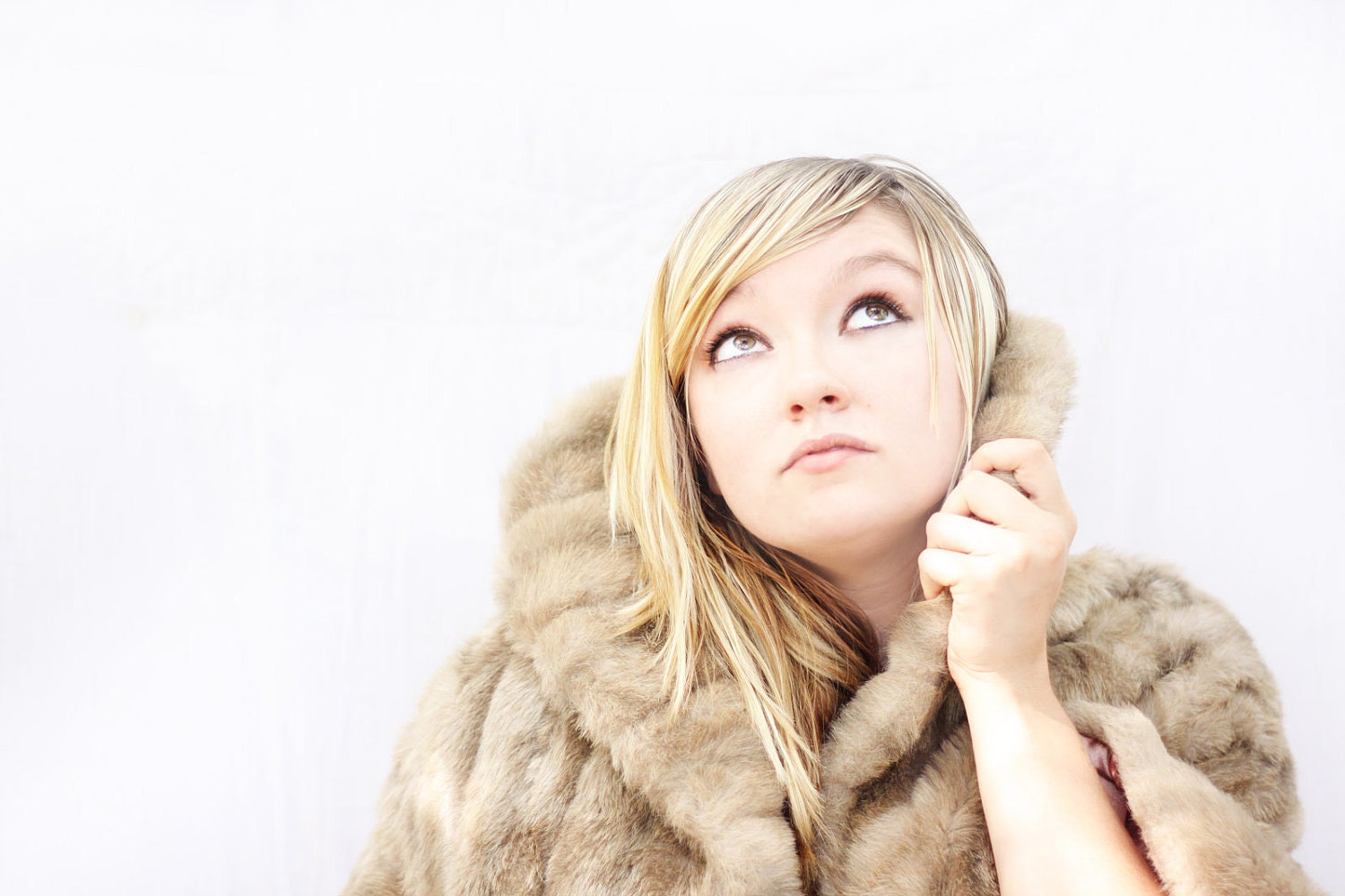 1960s Medium Womens Cape Coat / Faux Fur / Sears / Mod / Retro / Boho / Free Shipping in U.S.