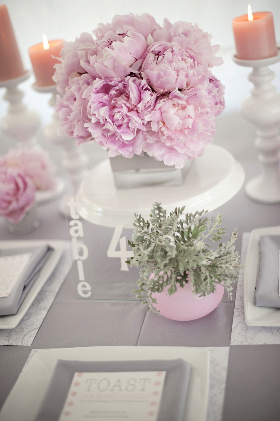 White Block Typography Acrylic Table Numbers 1-15