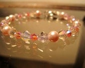 Swarovski and Chinese Crystal Bracelet, Pearls, Pink, Rosaline