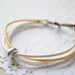 SALE-Summer Bracelet No.14- Antiqued brass Anchor clasp, suede, gold and white leather